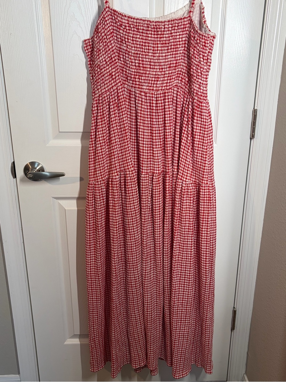 Eloquii Red and White Gingham Maxi Dress - Picture 5 of 12